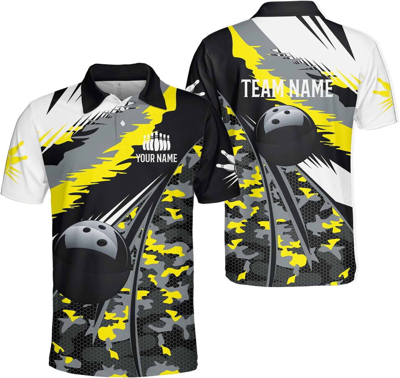 Custom 3D Bowling Polo Shirts for Men and Women Personalized Team Name Gift Unisex Customized Bowling Short Sleeve Polo Shirt