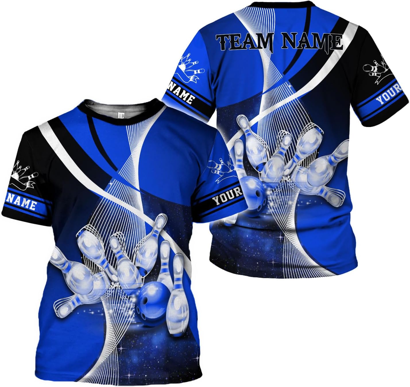Rivelus Personalized Name Bowling Shirts for Men and Women 3D, Bowling Shirts for Team Bowling, Bowling Shirts Gift