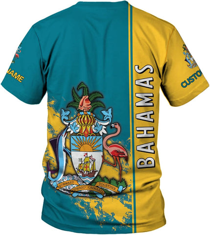 Personalized Bahamas Shirt 3D Custom Bahamas Flag Shirt for Men and Women Bahamas Pride Shirt