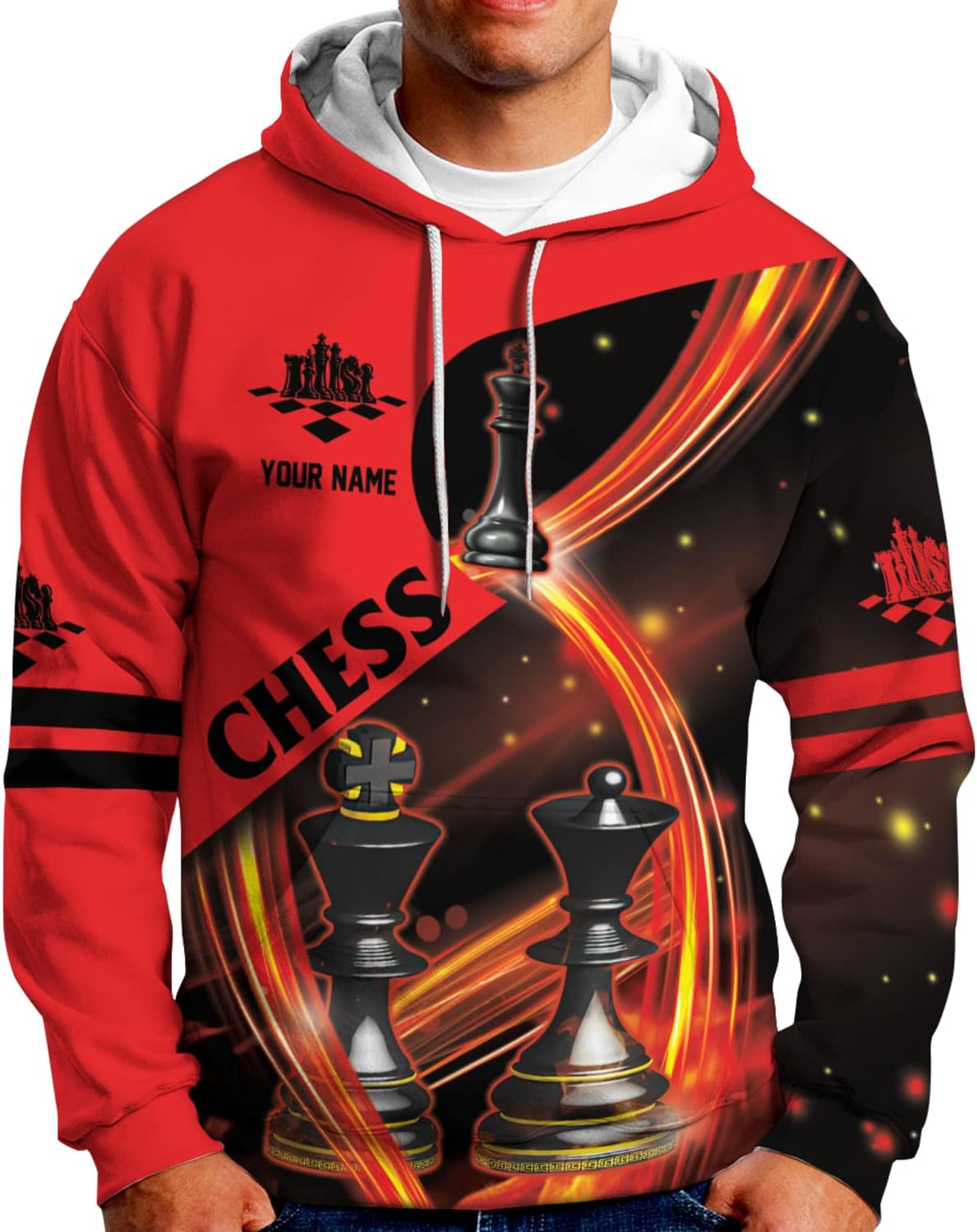 Personalized Name Chess 3D Full Color Shirt, Custom Name Chess 3D Shirt for Men, Women, Chess Lover, USA Chess Shirt