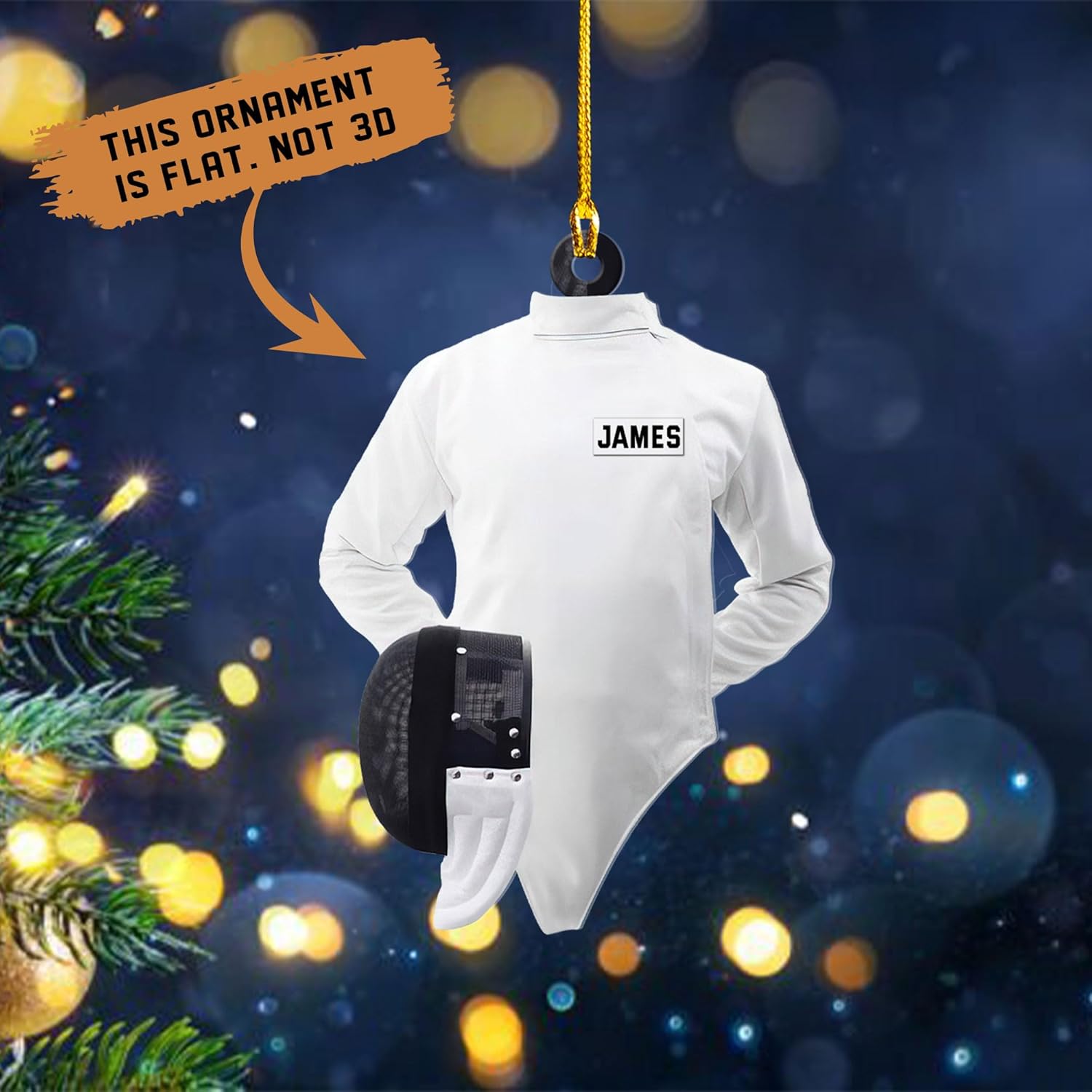 Royal Fight Personalized Fencing Ornament Fencing Christmas Ornament Fencing Gift, Fencing Christmas Tree Decor Fencer Ornament Gift for Christmas 2023 Fencer Fencing Ornament (Fencing 1)