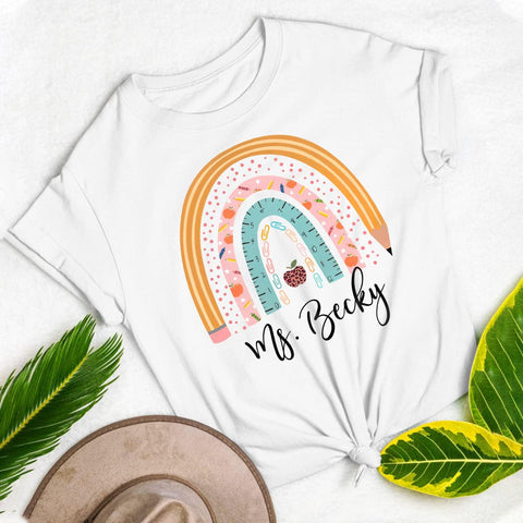 Personalized Teacher Shirts, Custom Teacher Shirt for Women, Cute Teacher T-Shirt, Gift Idea for Teacher, Teaching Shirt Tee