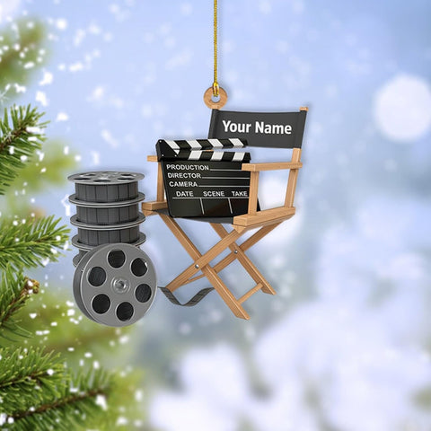 AOVL Personalized Film Clapboard Ornament Movie Clapper Christmas Ornaments Film Clapboard Ornament Film Clapper Ornament Director Clapboard Christmas Ornament Movie Clapperboard Theater (Film 3)