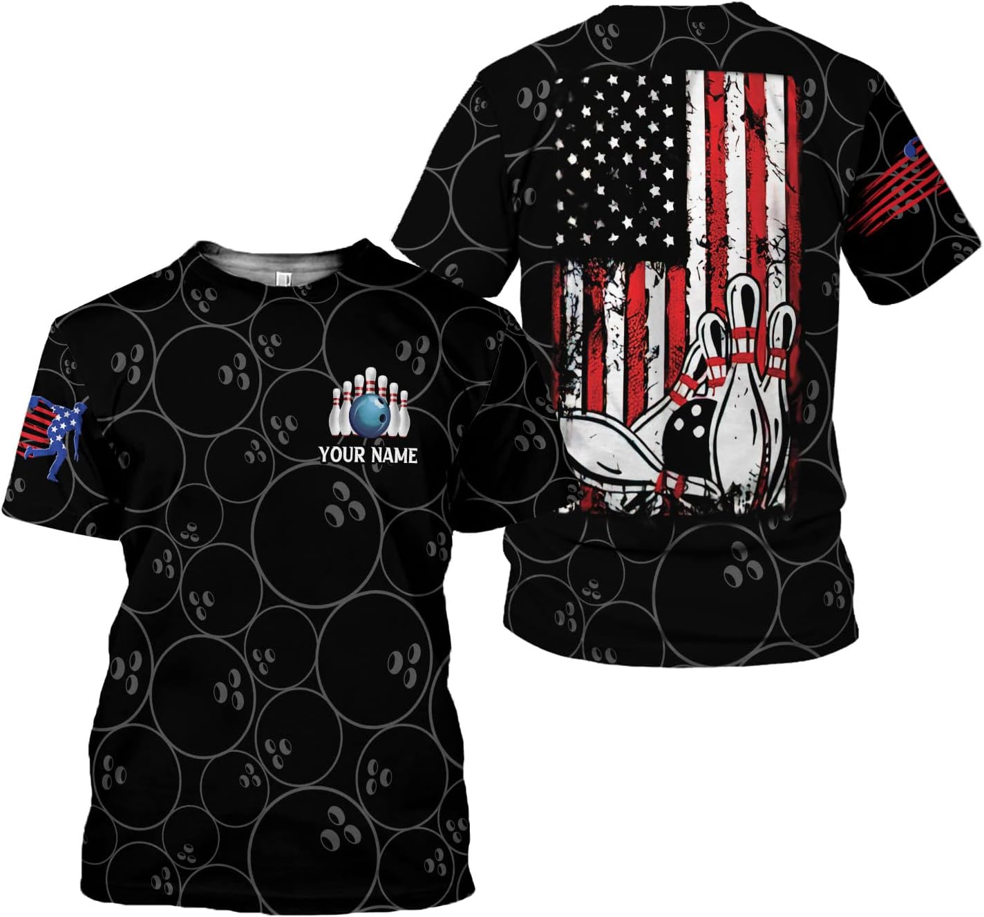 Pretyprints Personalized Bowling Shirt - Custom Bowling Gift for Women & Men