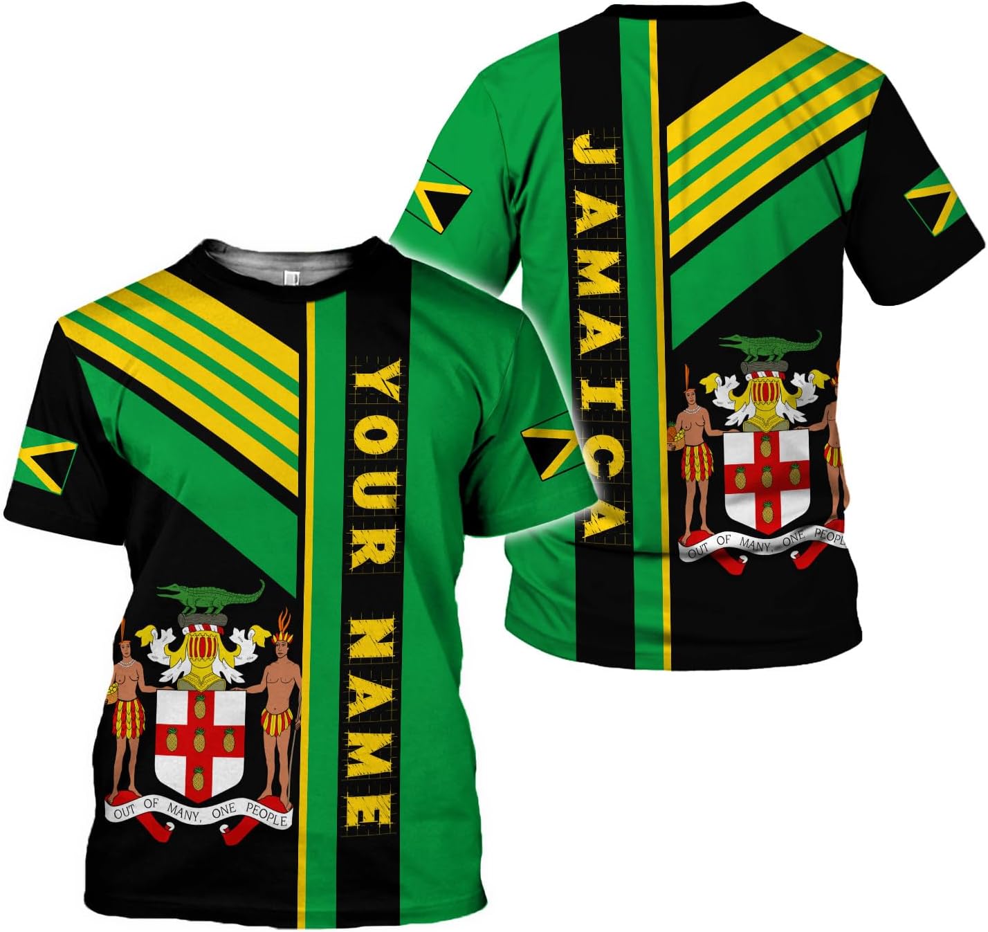 MoonArt Personalized Jamaica Shirt Custom Jamaica Flag Lion Hoodie for Men and Women, Jamaican Pride T-Shirt, Jamaicana