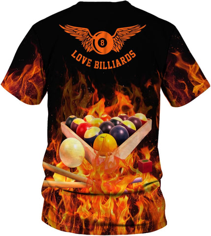 Parvii Personalized Billiards Shirt for Men, 8 Ball Pool Shirt, Billiards Gift