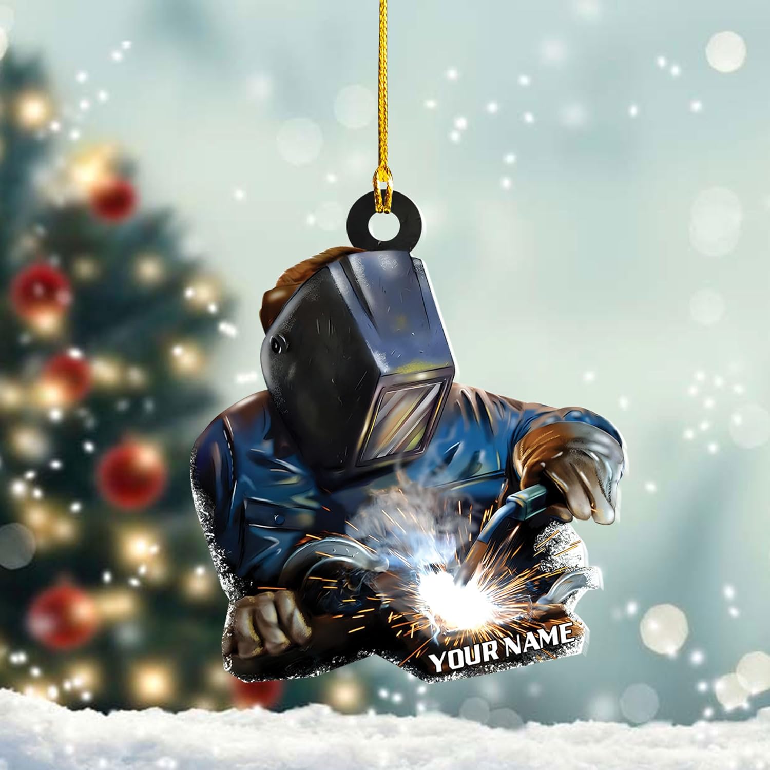 Artparel Personalized Welder Ornaments Custom Name Welder Christmas Ornament Custom Welder Gifts Welder Ornaments for Christmas Tree Welder Christmas Ornament (WD 2)