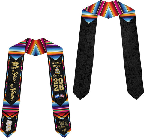 Pretyprints Honduran Graduation Sash, Custom Honduran American Flag Graduation Sash 2025, Honduras Graduation Stole