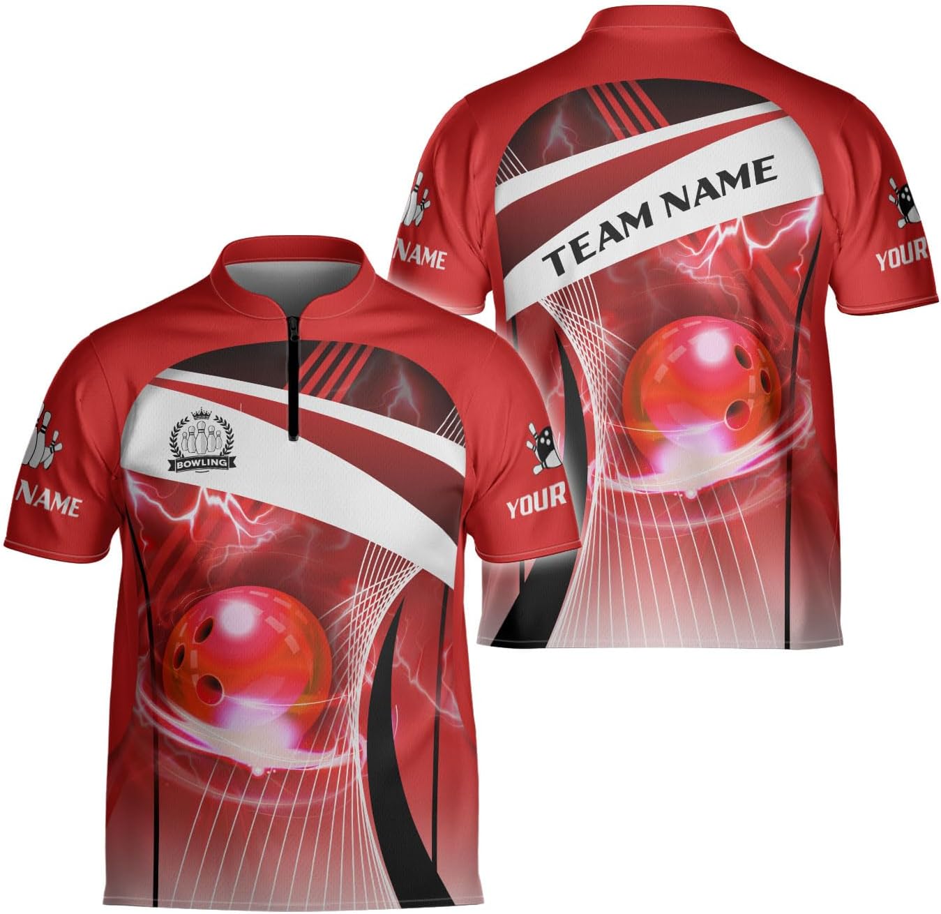 Ligthuy Personalized Bowling Jersey 3D, Bowling Shirts for Team, Bowling Shirt Unisex for Men Women, Bowling Shirts for Men 2
