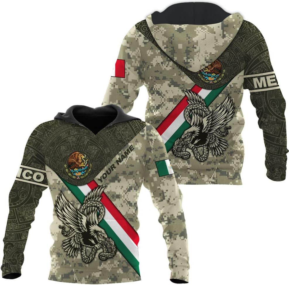 Personalized Name Mexican Hoodie 3D, Customized Mexican Hoodies for Men, Unisex Mexico Hoodie, Mexico Hoodies for Men 1