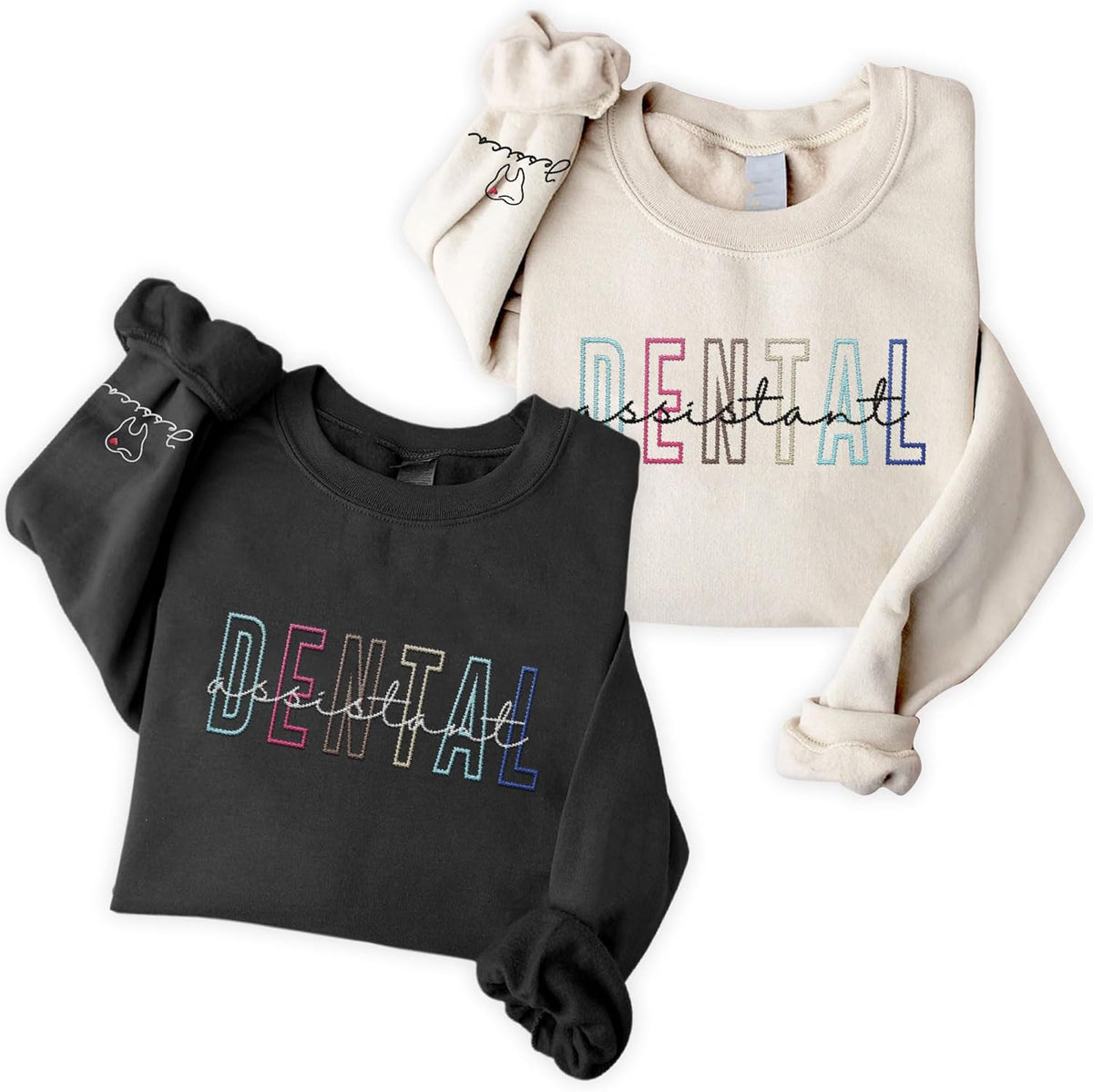 Leeprints Personalized Embroidered Sweater, Dental Assistant & Hygienist Gift, Nurse Hoodie