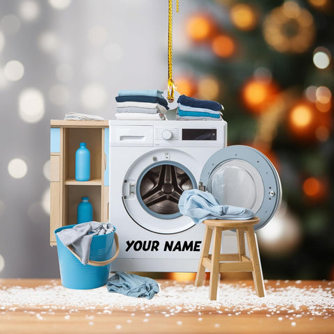 Personalized Washing Machine Christmas Ornament,Home Appliance Consumer Electronics Christmas Ornament, Clothes Washer Christmas Tree Decor, Washing Machines Ornament (Acrylic, Style 12)