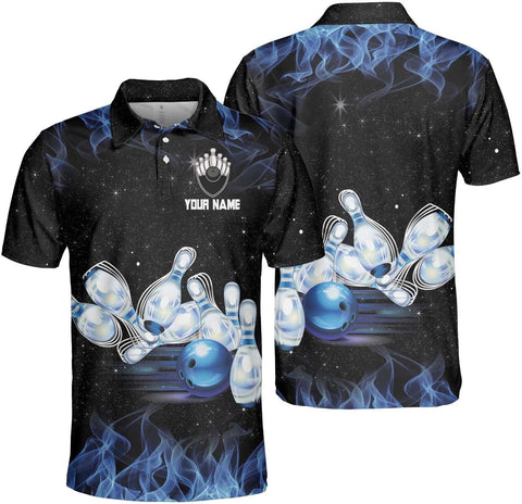 Custom 3D Bowling Polo Shirts for Men and Women Personalized Team Name Gift Unisex Customized Bowling Short Sleeve Polo Shirt