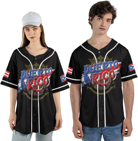 Personalized Puerto Rico Baseball Shirt,Customized Team Name Puerto Rican Baseball Jersey for Men,Women S-5XL