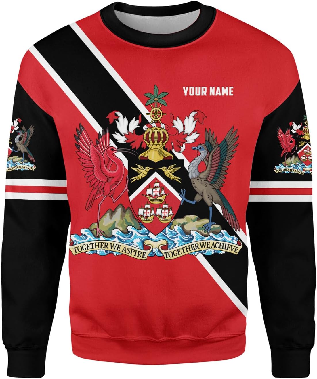 Personalized Trinidad & Tobago Shirts Trinidad and Tobago Coat of Arms Flag 3D Shirts Trinidad Pride Independence