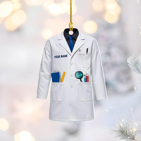 Pretyprints Personalized Chemistry Glass Shape Flat Ornament, Biological Science Christmas Ornament, Chemistry Ornament Scientist Ornament for Chemistry Lover (Style 24)