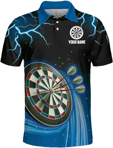 Riveprints Personalized Name Dart 3D Polo Shirt, Dart Shirts, Mens Dart Shirts, Funny Dart Tshirts, Dart Team Shirts Gifts