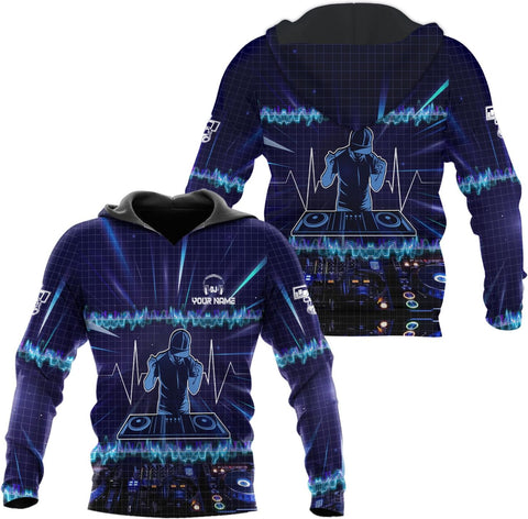 MAPrints Personalized DJ 3D T-Shirts, Custom Name DJ 3D Tee, EDM Music Festival Clothing, DJ Gift Birthday, DJ Gifts for Men