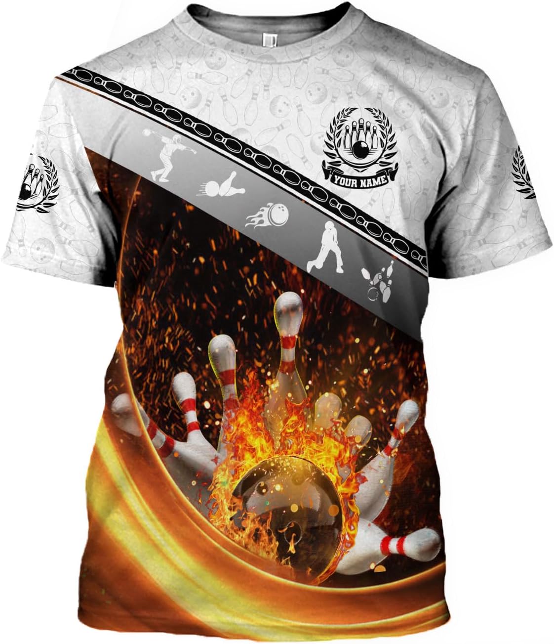 Pretyprints Personalized Bowling Shirt - Custom Bowling Gift for Women & Men