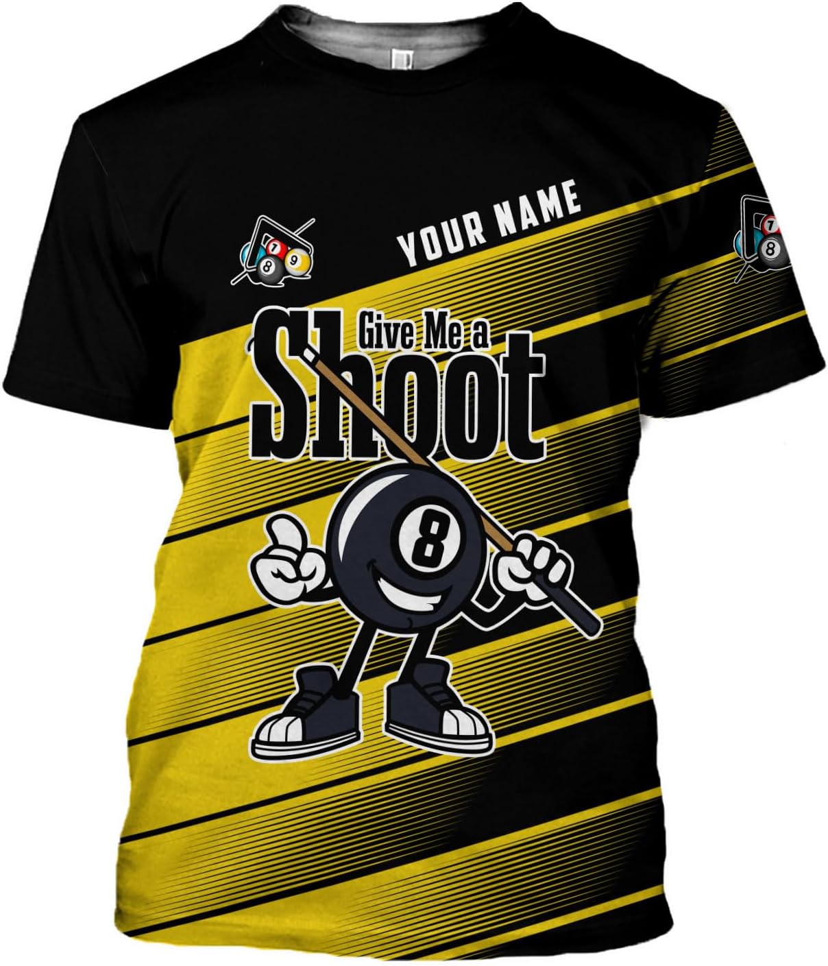 Parvii Personalized Billiards Shirt for Men, 8 Ball Pool Shirt, Billiards Gift