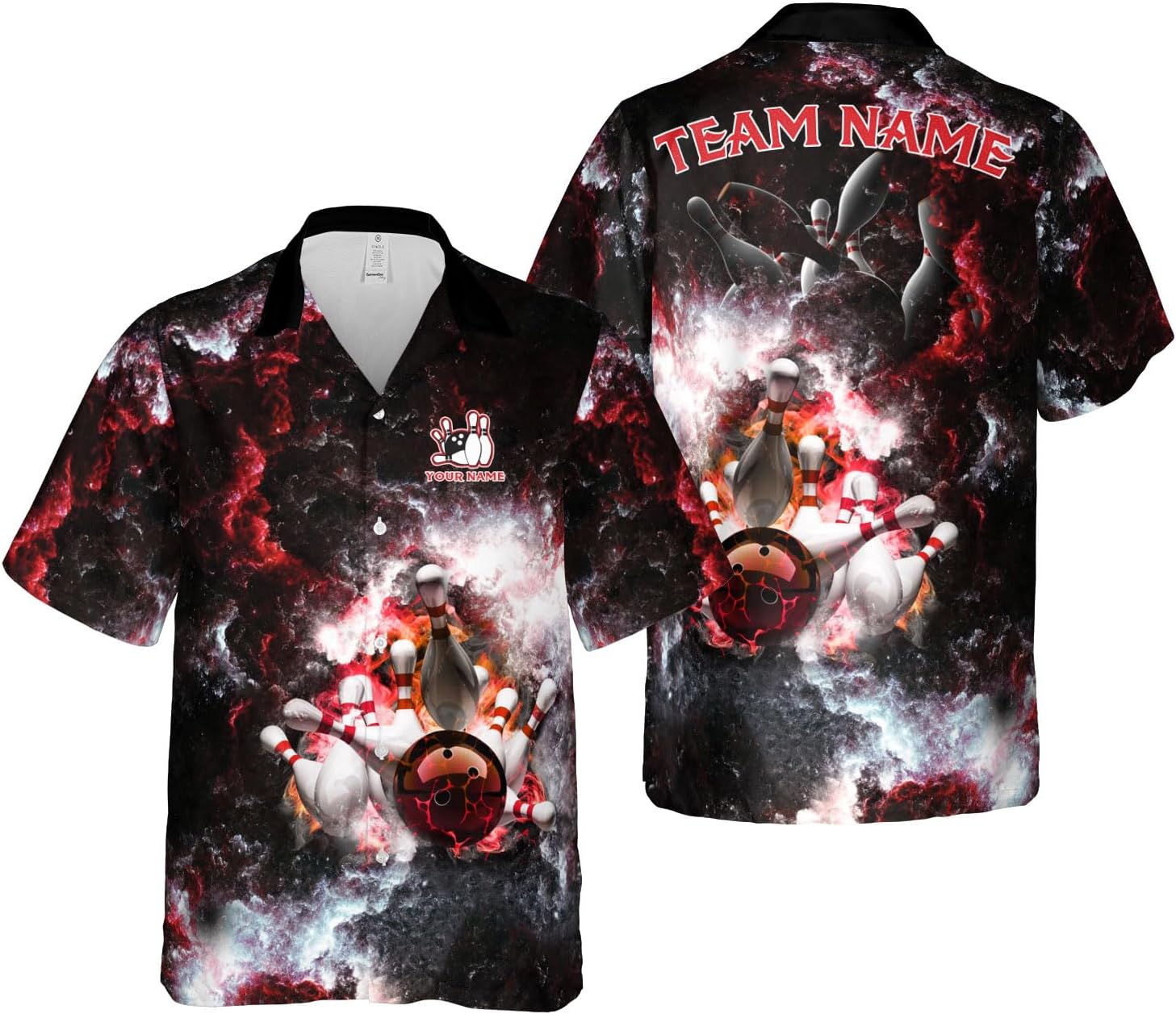 Pretyprints Custom Bowling Hawaiian Shirt 3D Men Women Personalized Button Down Short Sleeve Team Gifts Lover