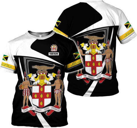 Ligthuy Personalized Jamaica Shirt 3D, Custom Jamaica Flag Lion Shirt for Men and Women, Jamaican Pride T-Shirt Unisex