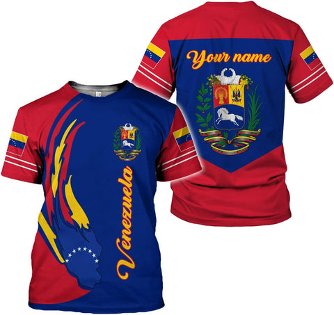 Royal Fight Personalized Coat of Arms Shirt with Venezuela Flag - Pride Shirts for Men & Women