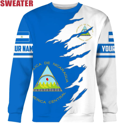 Vybonz Personalized Nicaragua Shirt 3D, Nicaragua Flag Shirts, Nicaraguan Camisas T-Shirt, Nicaragua Shirts for Men Women