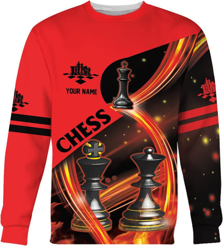 Personalized Name Chess 3D Full Color Shirt, Custom Name Chess 3D Shirt for Men, Women, Chess Lover, USA Chess Shirt