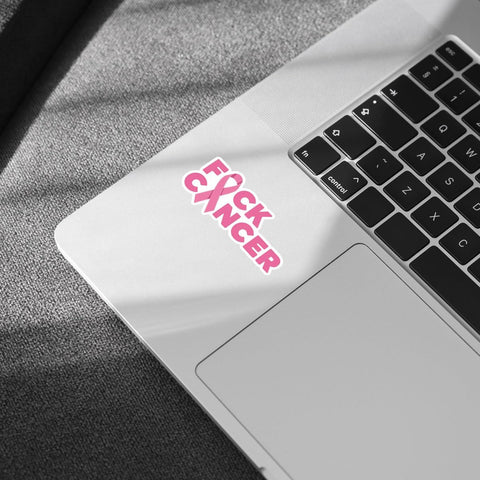 3 Pcs Fuck Cancer Pink Ribbon Sticker, Breast Cancer Awareness Ribbon Sticker, Pink Ribbon Breast Cancer Sticker 3 Inches for Laptop Water Bottle Phone Car Window Helmet Kindles Tumbler