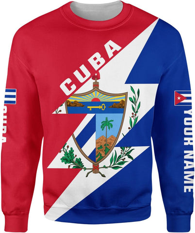 Ligthuy Personalized Name Cuba Shirt 3D, Cuban Tshirts for Men and Women, Cuba Flag Shirt, Sweatshirt, Hoodies, Zip Hoodies