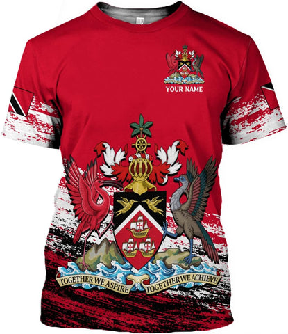 Artparel Personalized Trinidad and Tobago Shirt Trinidad and Tobago Coat of Arms Flag ShirtsTrinidad and Tobago Crest