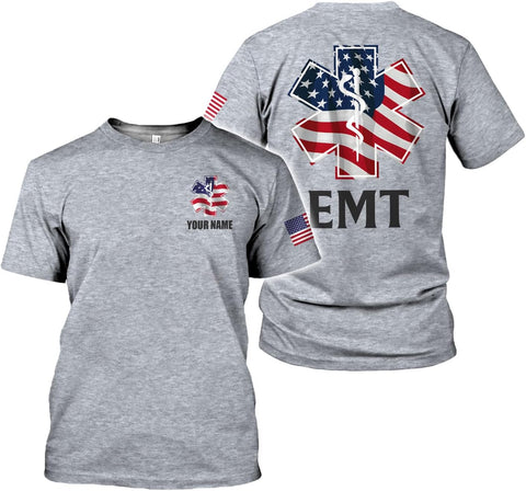 Mostefy Personalized EMT Shirt, EMS Shirt, Customized EMS Shirts,EMT Paramedic Uniform Emergency Medical Technician Shirts