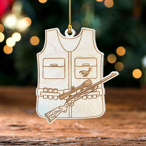 mostprints Personalized Hunting Ornament, Hunter Vest Ornament, Hunting Christmas Ornament, Hunter Christmas Ornament Hanging Tree Decor, Christmas Hunting Gifts (Hunting 13)