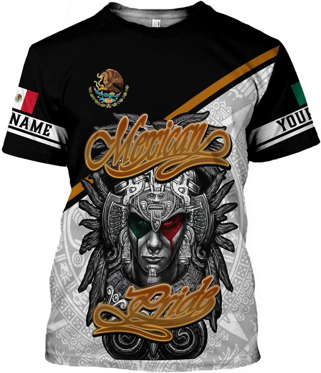 RoyalBro Personalized Mexico Shirts, Camisas De Mexico, Mexico Shirts for Men, Mexican Flag Jersey Shirt Mexico 3D Shirt