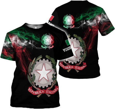 Ligthuy Personalized Name Italy Shirt 3D, Custom Italian Shirt Flag for Men and Women, Italia Shirt Soccer Unisex Size