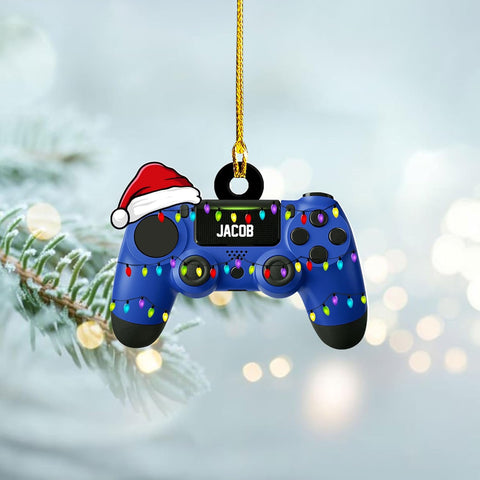 Artparel Custom Gaming Controller Christmas Ornaments 2024 Video Game Christmas Ornaments Gift Shape Flat Computer Ornament for Gamer Gaming Ornament Gamer Ornament Gamer Christmas Ornament (GC4)