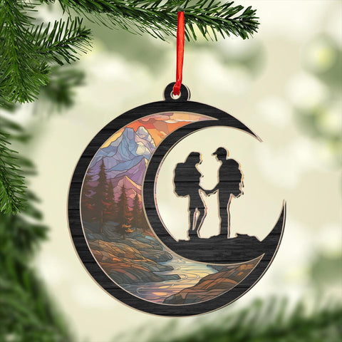 Suseaz Personalized Hiking Ornaments for Christmas Tree, Hiking Ornament Gift for Hiker Women and Men, Mountain Hiking Ornament Gift for Hiking Lover, Mountain Climber, Through Hiker Ornament (ON126)