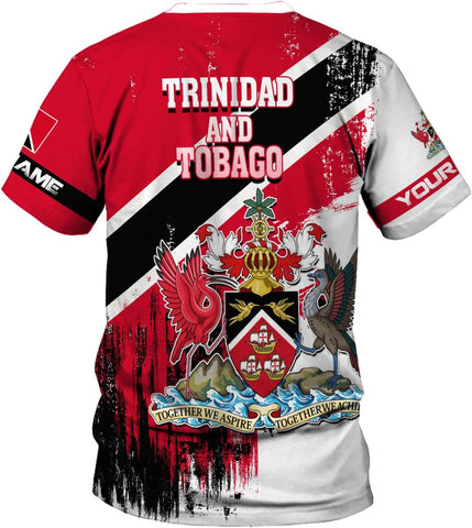 Artparel Personalized Trinidad and Tobago Shirt Trinidad and Tobago Coat of Arms Flag ShirtsTrinidad and Tobago Crest