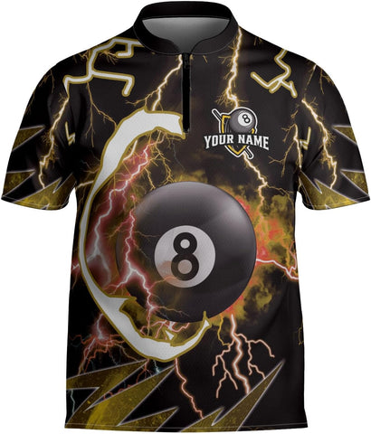 Artparel Personalized Billiard Jersey 3D Billiard Shirts for Men Billiard Bowling Jersey Billiards 9 Ball Pool Shirts for Men