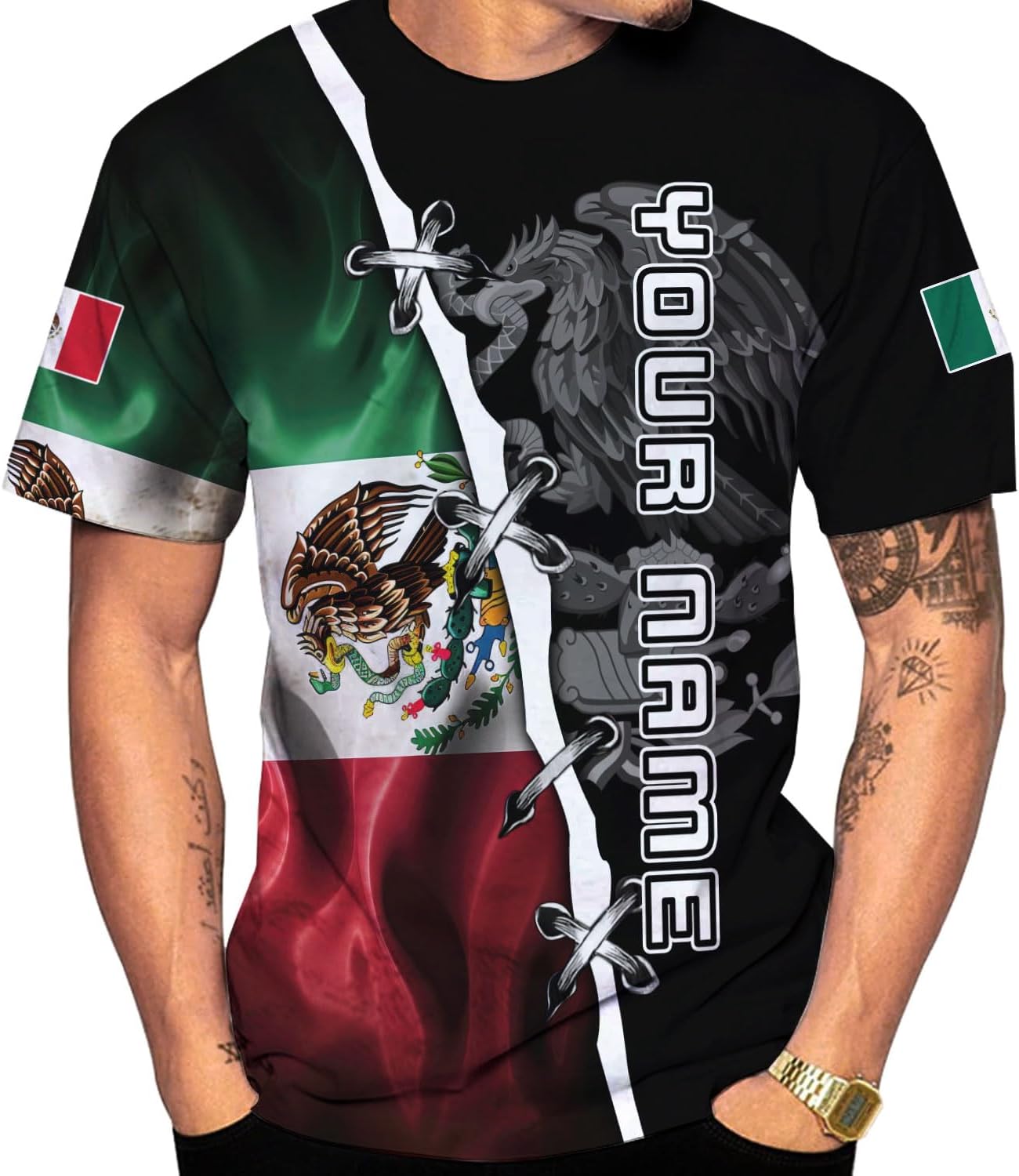 Rivelus Personalized Name Mexican Shirts for Men, Customized Mexico Shirts for Men, Mexico Shirts for Women Mexico Shirt