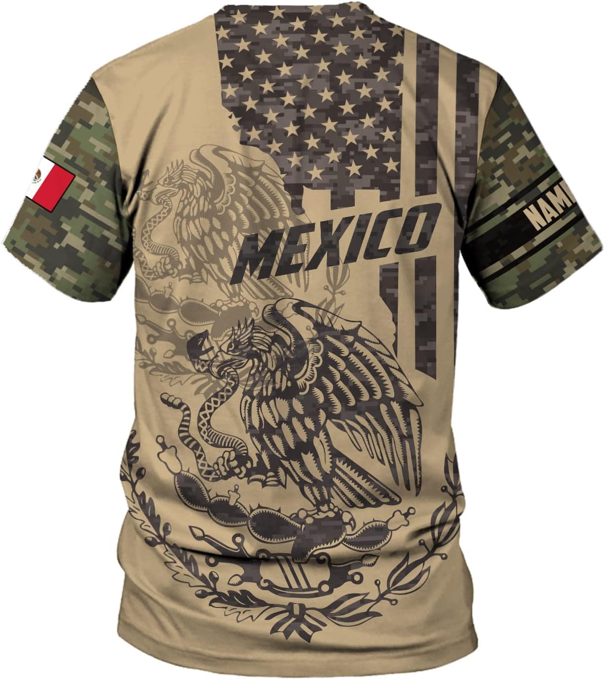 Paniprints Personalized Name Mexican Shirts for Men, Customized Mexico Shirts for Men, Mexico Shirts for Women Mexico Flag