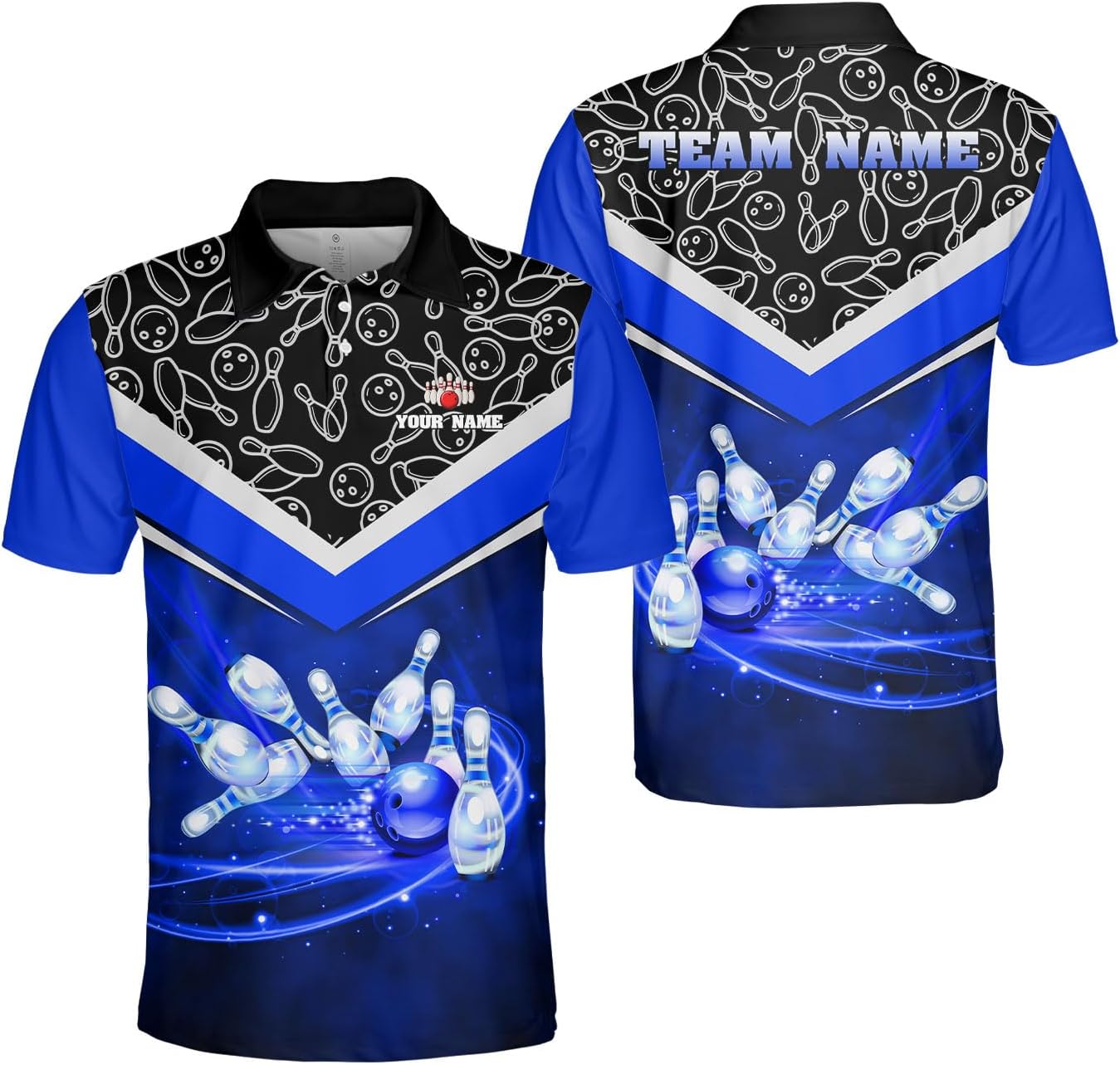 Ligthuy Personalized Name Bowling Polo Shirts 3D for Men and Women, Bowling Shirt, Bowling Team