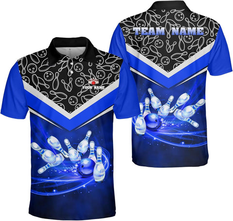 Ligthuy Personalized Name Bowling Polo Shirts 3D for Men and Women, Bowling Shirt, Bowling Team