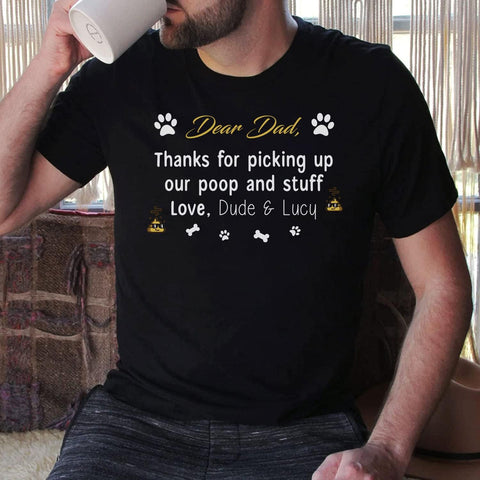 Personalized Dog Dad Shirts for Men, Best Dog Dad Ever Tshirt Gifts Fathers Day, Custom Funny Dogfather T-Shirt (TS24)