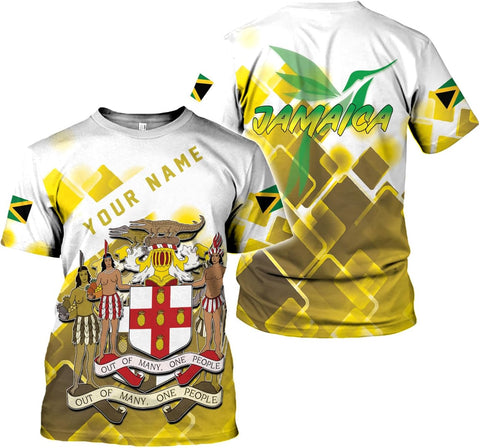 Ligthuy Personalized Jamaica Shirt 3D, Custom Jamaica Flag Lion Shirt for Men and Women, Jamaican Pride T-Shirt Unisex