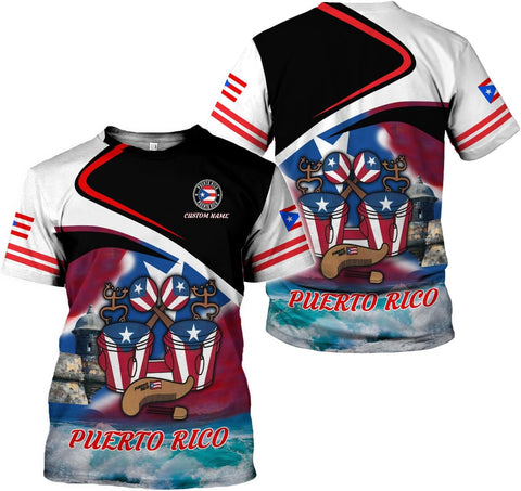 Personalized Puerto Rico Shirt, Puerto Rican T-Shirts for Women Men, Puerto Rico Flag Shirt, Pride T-Shirt for Puerto Rican