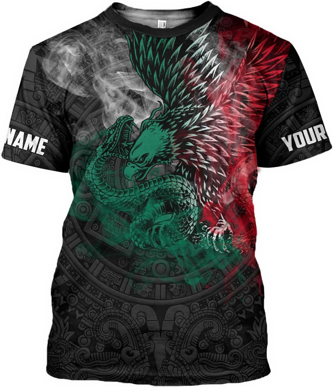 RoyalBro Personalized Mexico Shirt, Camisas de Mexico Customized Mexican Shirts Mexican Flag Mexico 3D Shirt for Men Women