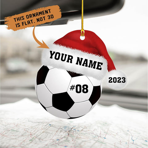 Personalized Soccer Ornaments Soccer Christmas Ornament,Soccer Ornaments for Christmas Tree Soccer Christmas Ornaments for Boys Girls, Custom Soccer Jersey Shoes Ornament (Style 14)