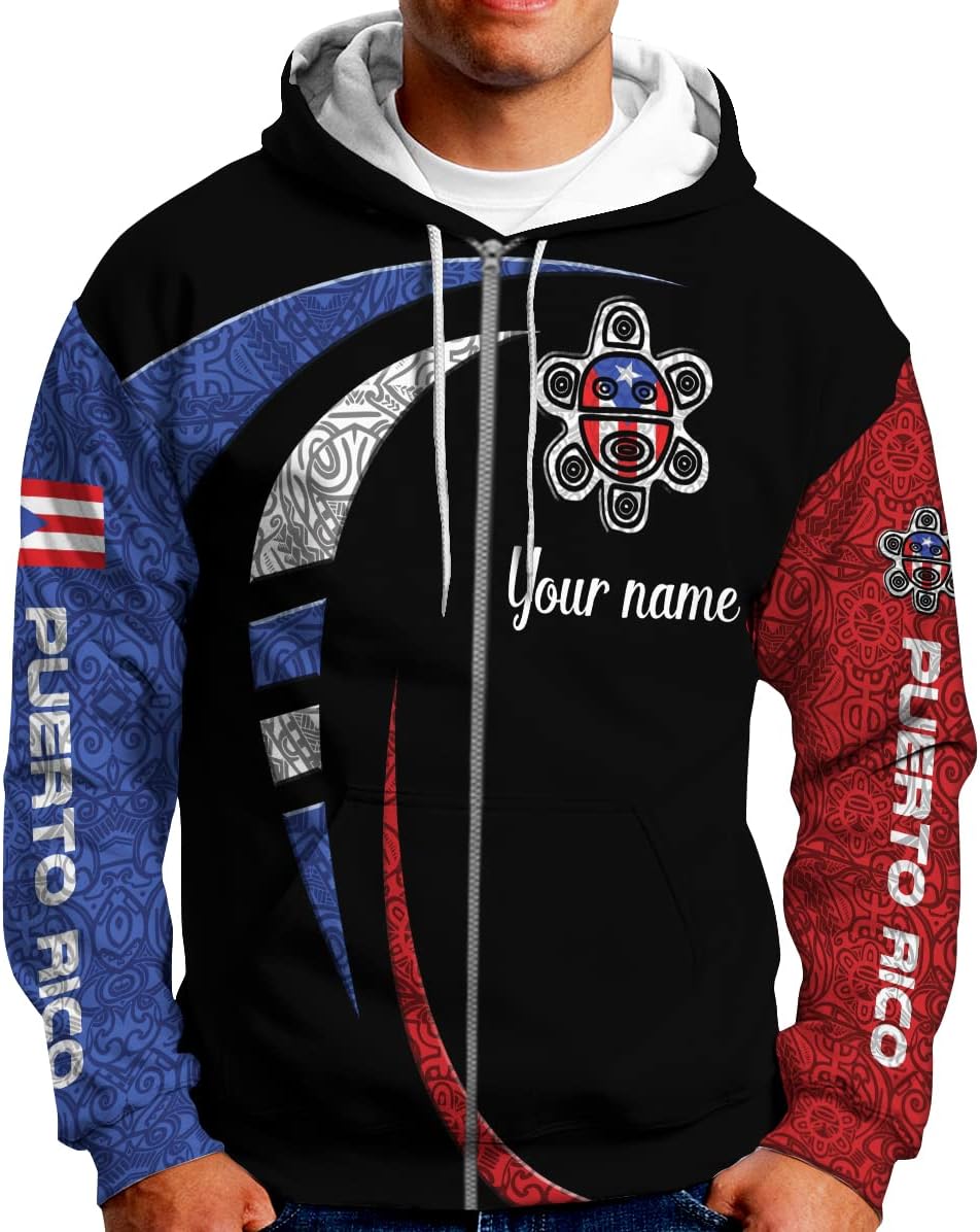 Mostefy Personalized Name Puerto RICO Flag 3D All Over Printed Premium Sportwear Hoodie, T Shirt, Zip Up Hoodie, Sweatshirt For Men Women HDM91 Multicolor